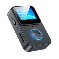 Receptor inalámbrico 5,0 con pantalla LCD, TV, PC, altavoz de coche, adaptador de Audio y música AUX A2DP de 3,5mm, auriculares, dispositivo estéreo para coche y casa
