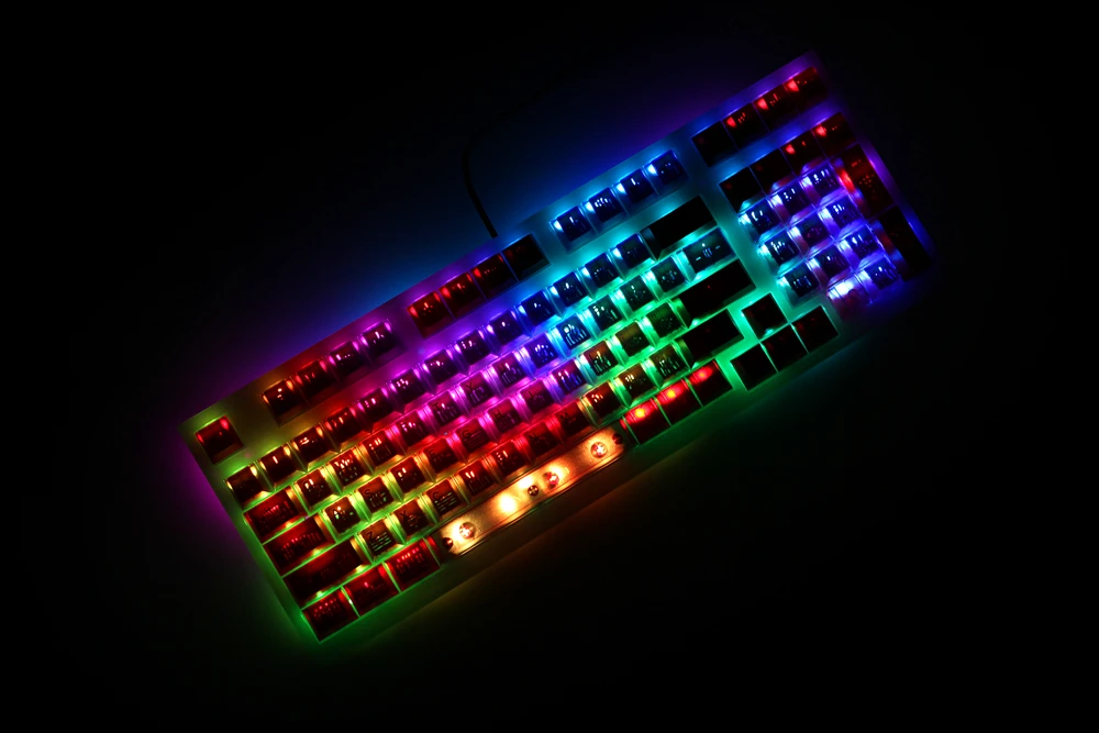 cúbico translúcido para teclado mecânico, cor vermelha