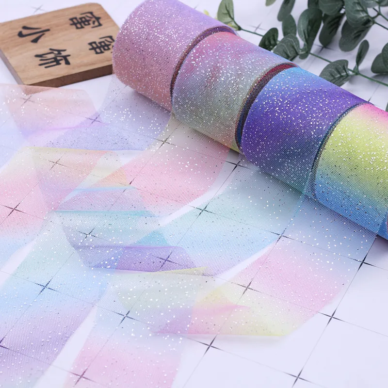 25Yards/roll 6cm Silver Dots Foil Tulle Roll Organza Tutu Fabric Baby Shower Party Supplies DIY Hair Bows Handmade Materials | Дом и сад