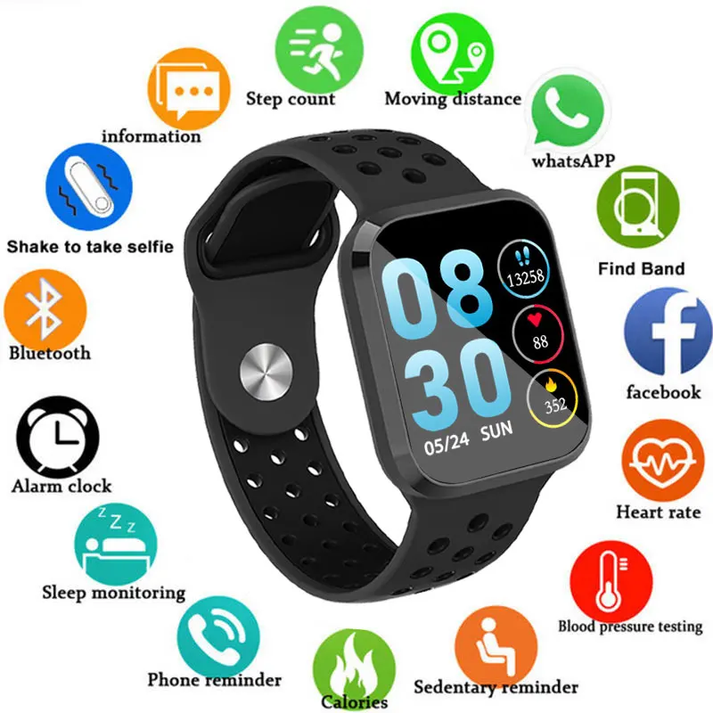  Bakeey M98 Smart Watch Men Ip67 Waterproof Big Screen Fashion Realtime and Tracker Blood Pressure B - 4000114194584