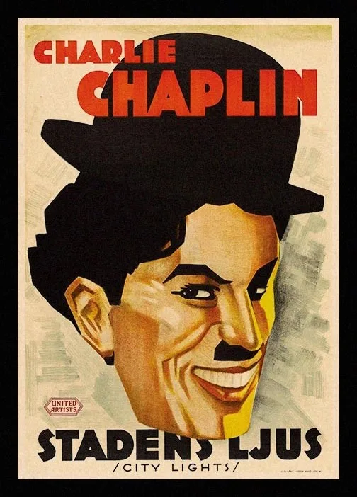 Идеальный JL Charles Chaplin город огни большой диктатор Ретро плакаты крафт обои высокое качество живопись для HBA73