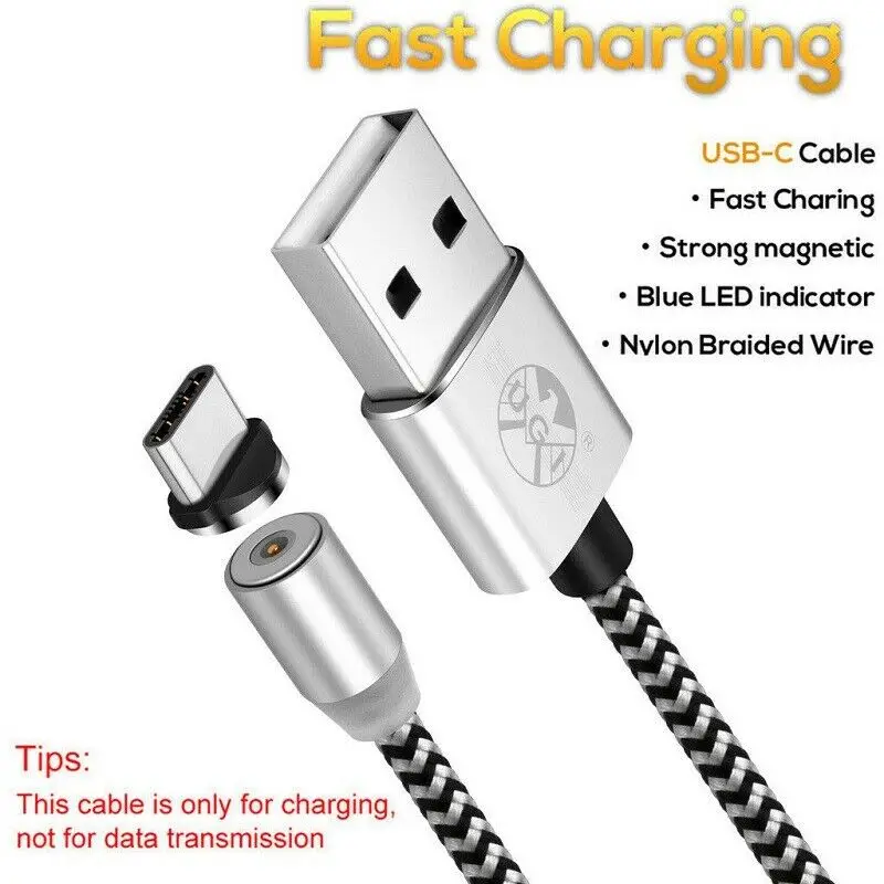 Магнитный кабель для быстрой зарядки 360 ° Micro/IOS/USB C 1 м 2 3 samsung S6 S7 S8 A50 A70 iPhone 5 6 7 8 X XS MAX