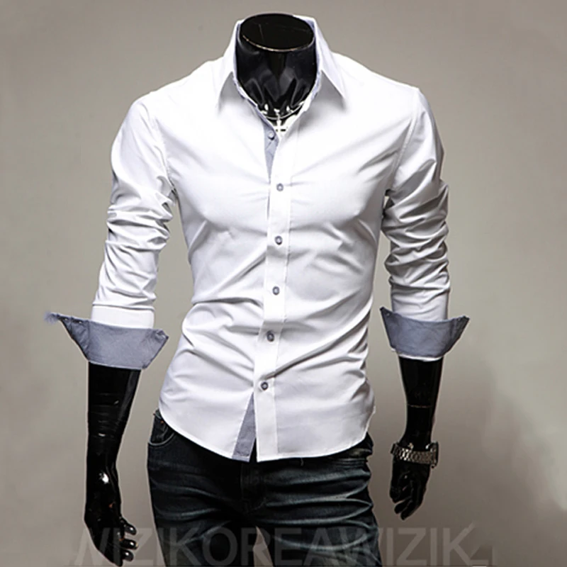 Мужские Повседневное рубашки 2020 горячая распродажа мужские Slim Fit платье рубашка
