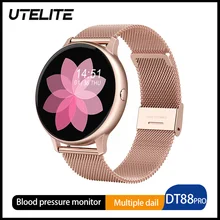 UTELITE Women Smart Watch DT88 Pro ECG Heart Rate Sleep monitor Clock Bluetooth Music Fitness Tracker Sports Modes Watch PK KW10