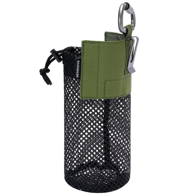 Bassdash Tactical Molle Water Bottle Pouch with Carabiner Foldable