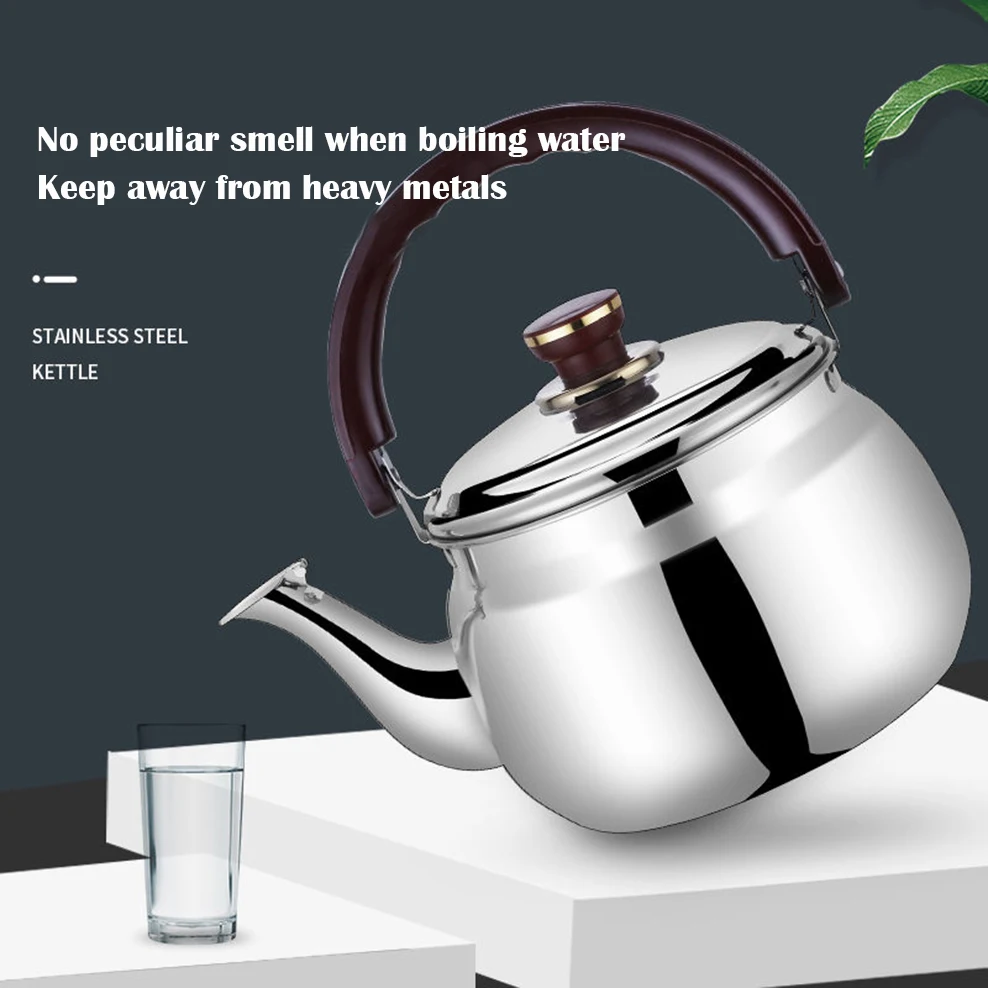 2L Thickened Stainless Steel Whistle Kettle whistling teapot tea kettle Induction Cooker Boiling Water Kettle Beep Reminder Teapot Household