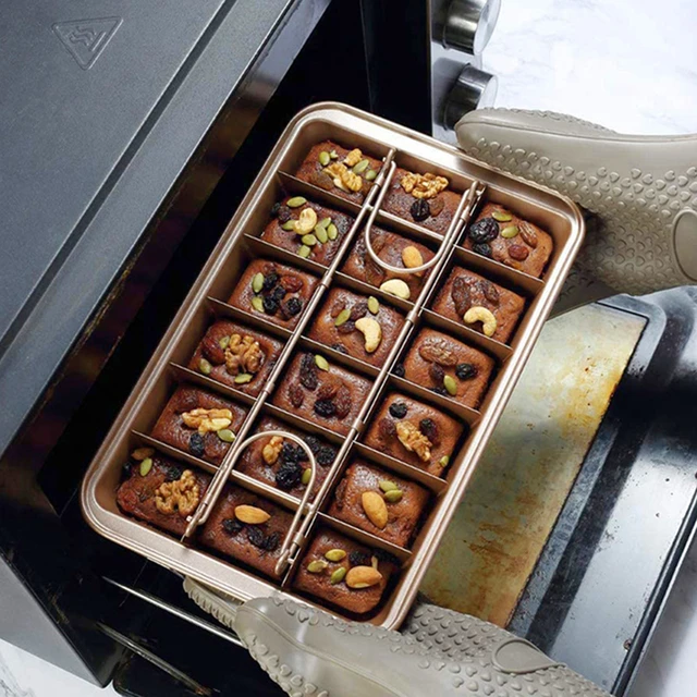  Brownie Pan with Dividers, Non-Stick Edge Brownie Pans