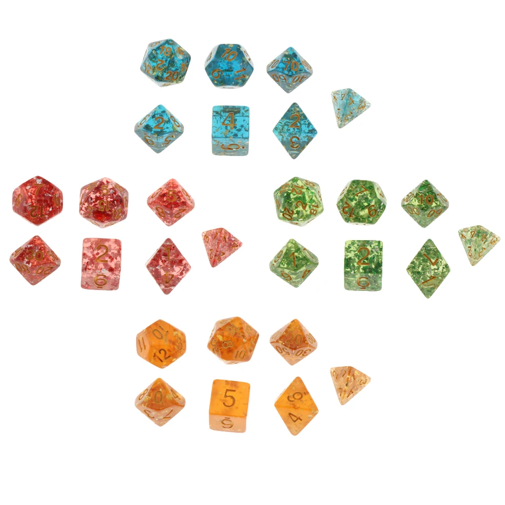 Pack of 7 Polyhedral Dices Table Board Games Party KTV for Dungeon & Dragons DND Dice Set Party Game Dices Hobby & Collectibles