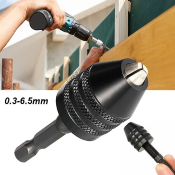

Three Jaw Drill Chuck Keyless Adapter Self Centering Hinge Screwdriver Electric Grinder Hex Shank Quick Change Wear Resistant