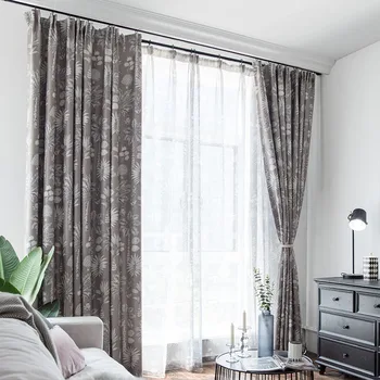 

Modern European Style Gray Fabric Curtains for Bedroom Home Decoration Window Treatment