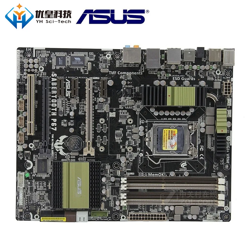 Оригинальная б/у настольная Материнская плата Intel P67 Asus SaberTooth P67 Socket LGA 1155 Core i7/Core i5/Core i3 DDR3 32G ATX