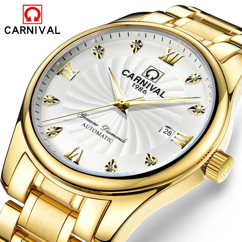 

Carnival Brand Mechanical Watch for Men Luxury Sapphire Glass Automatic Wristwatches Waterproof Luminous Clock 2023 Reloj Hombre