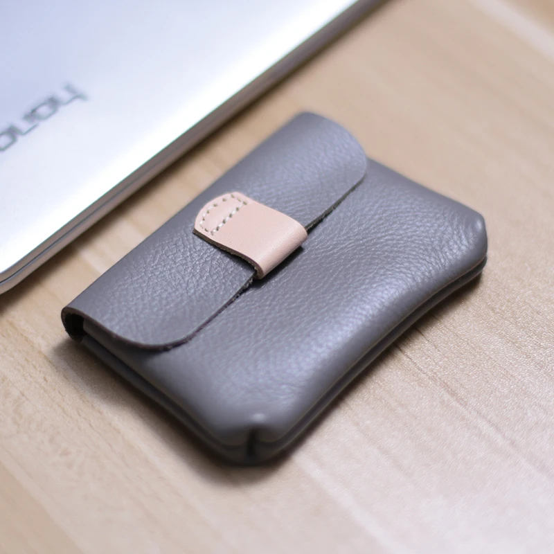 Compact Genuine Leather Coin Purse - Soft Mini Wallet