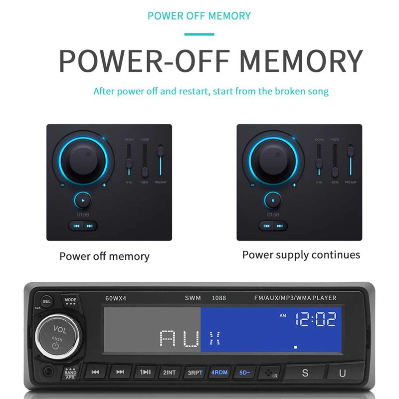 Bluetooth автомобильный Радио Mp3 плеер стерео Usb Aux автомобильный стерео аудио Su-1088