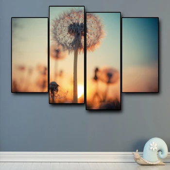 

Canvas Art Oil Painting Dandelion in the Setting Sun Art Poster Picture Wall Decor Modern Home Decoration For Living room Office