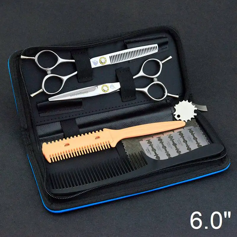 6054-Kit Case 6 дюймов Парикмахерские Японские Ножницы Парикмахерские бритвы филировочные ножницы стрижка Парикмахерские ножницы Профессиональные tijeras ciseaux - Цвет: 6054-Kit Case