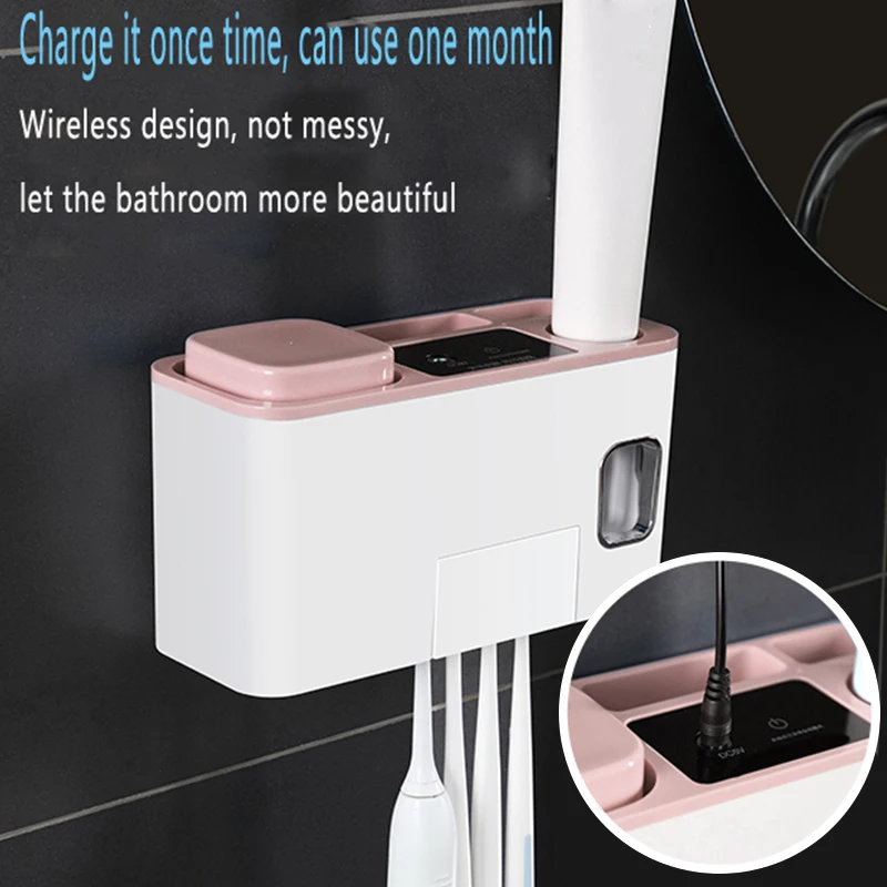 Wall Mounted Toothbrush Holder Toothpaste Dispenser Razor Holder 4