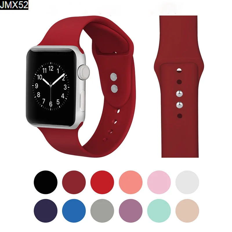 Силиконовый ремешок для Apple Watch Series 5 4 3 2 1 38 мм 40 42 44 умный спортивный 5| |