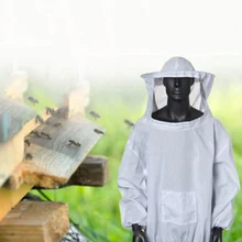 1pc Anti Bee Suits 2XL Household Working Bee Keeper White Hoods Jacket Beekeeping Costumes Protections