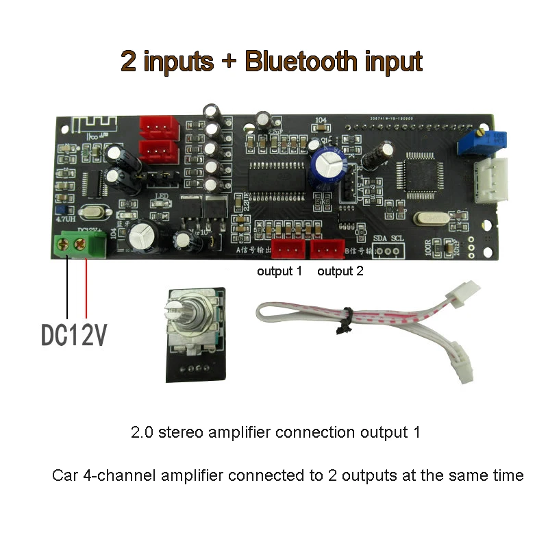 Lusya 2 способа аудио вход+ bluetooth вход PT2313 Цифровой Тон доска с 1602 ЖК-дисплей Регулировка громкости для автомобиля T1178