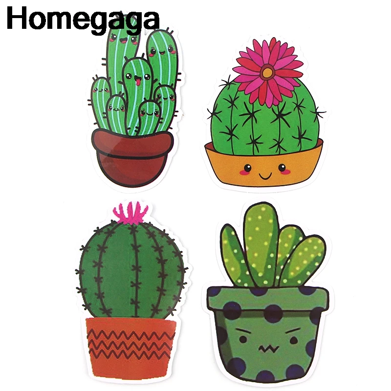 Homegaga 36 шт. кактус растения девушка мультфильм творческие значки DIY наклейки DIY ПК стены ноутбук телефон мотор Скрапбукинг альбом D2289