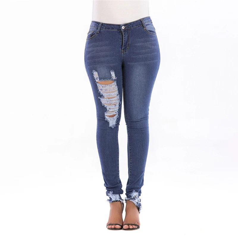 Новые женские обтягивающие рваные джинсы новые модные женские штаны нищего бойфренда джинсовые байкерские джинсы женские узкие брюки смягчитель