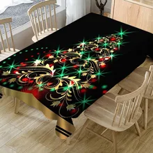 Рождественское украшение полиэфирная скатерть с принтом чайная скатерть Рождественское украшение стола грязеотталкивающая скатерть