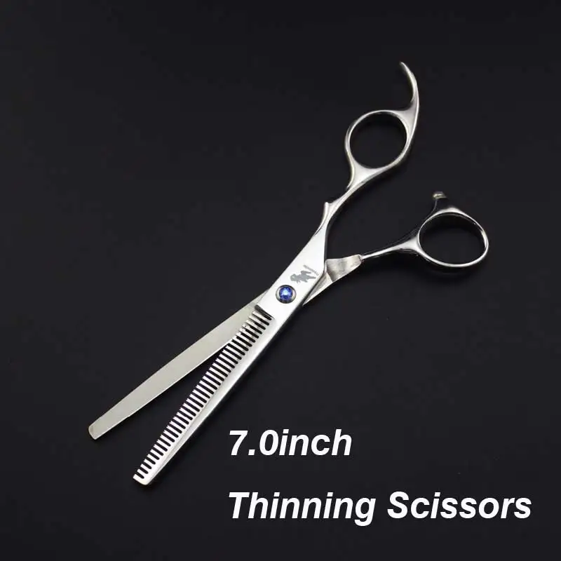 thinning scissors Freelander 7,0 дюймовый высококачественный набор из 4 предметов ножницы для ухода за домашними животными ножницы для кошек и собак прямой СГИБ набор - Цвет: thinning scissors