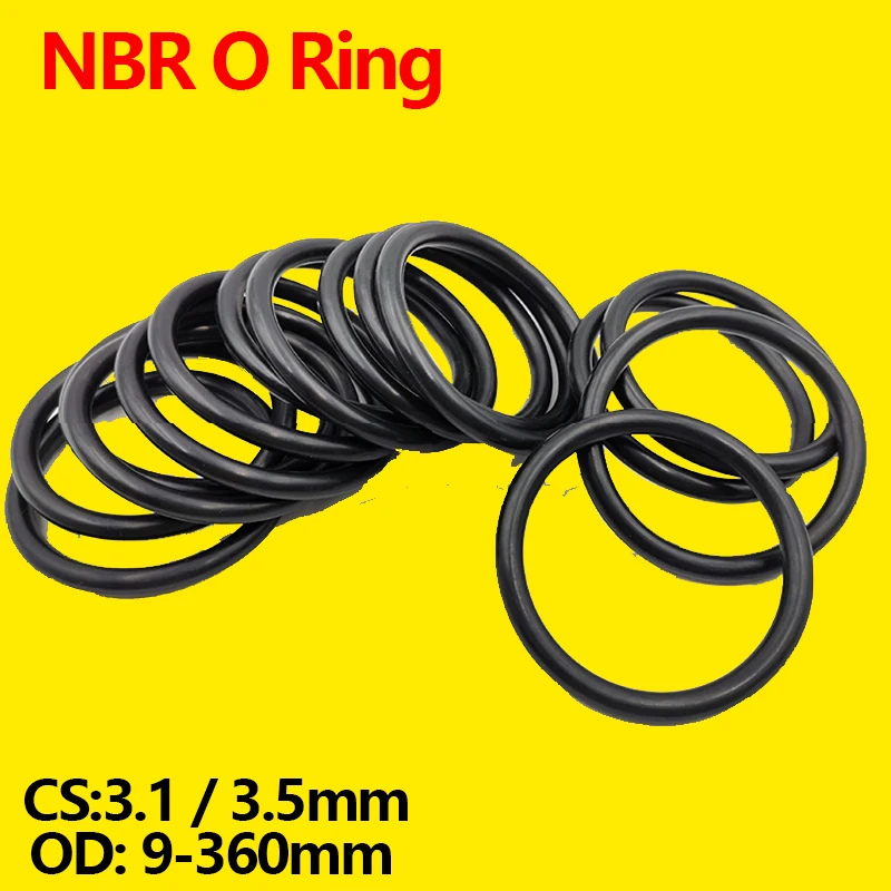 Rubber O Rings WD CS 3.1mm 3.5mm OD 9mm-360mm Nitrile Butadiene Rubber NBR Sealing Ring Repair Skeleton Oil Seal Gasket