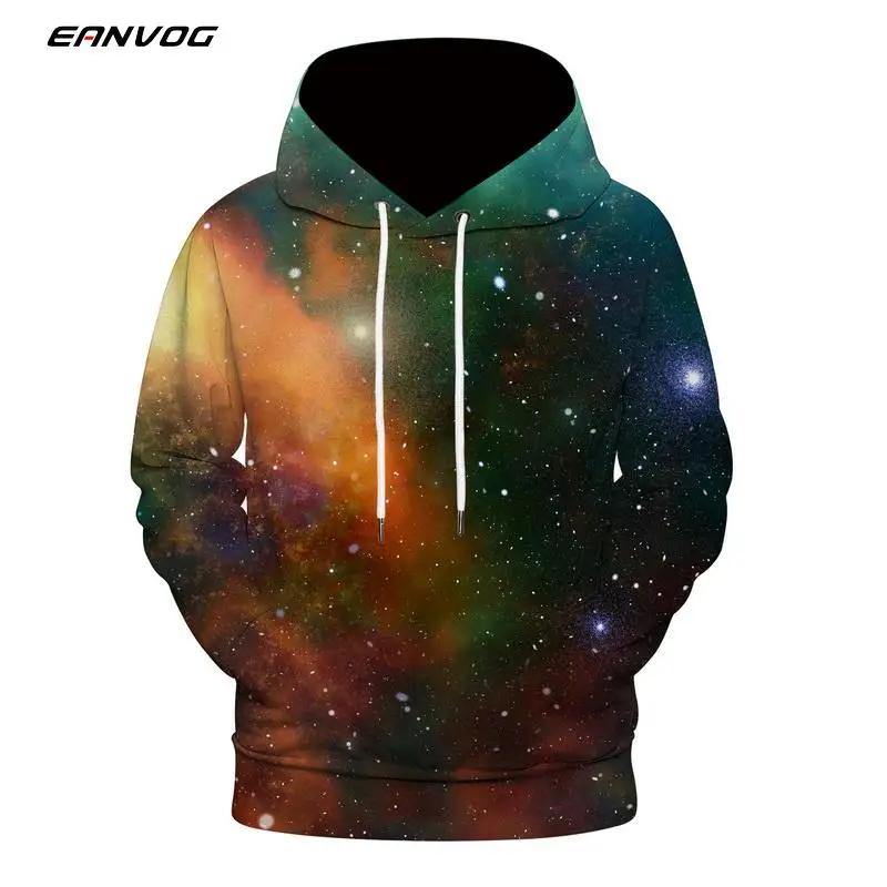 Толстовки с капюшоном EAnvog Flame Sky 3D космическая галактика толстовки для