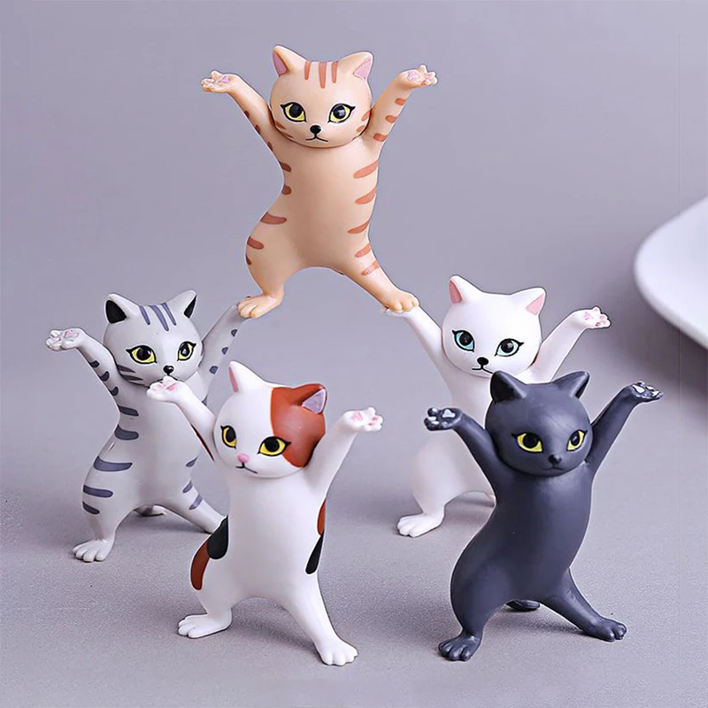 Funny Cat Pen Holder Toy Hold Everything Cat Earphone Bracket Home Decoration Enchanting Dancing Kitty Pencil Stand Lovely Gift