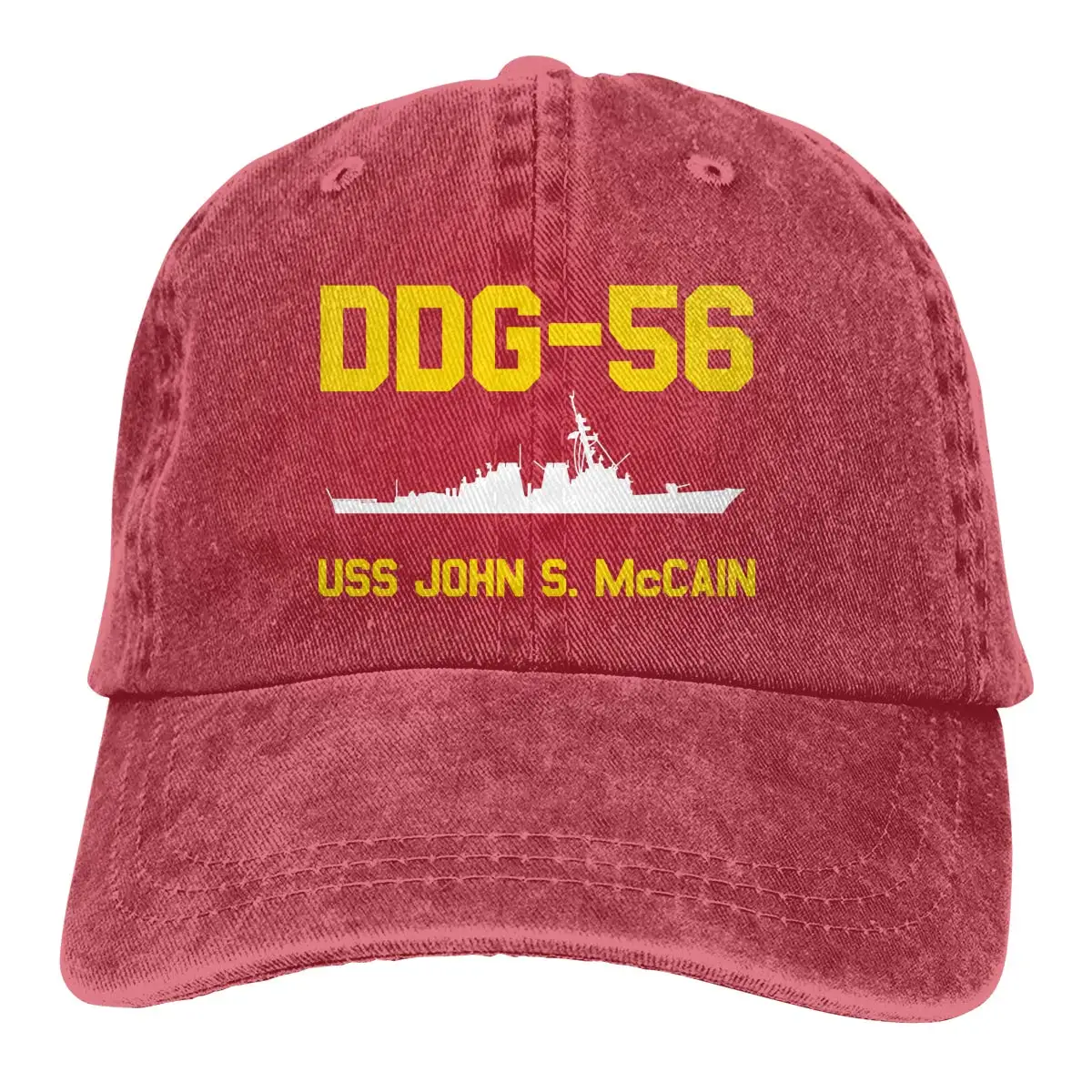 DDG-56 USS John S. McCain унисекс регулируемые папа шапки бейсболки Дальнобойщик Шляпы красный