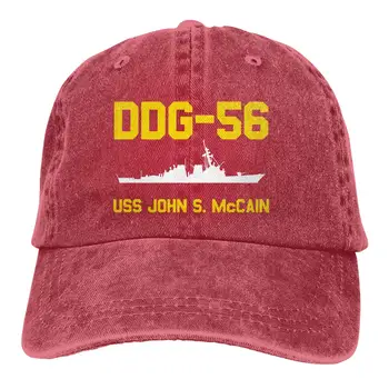 

DDG-56 USS John S. McCain Unisex Adjustable Dad Hats Baseball Caps Trucker Hats Red