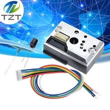 Компактный Оптический датчик пыли TZT GP2Y1014AU0F, совместимый с GP2Y1010AU0F GP2Y1010AUOF датчик дымовых частиц с кабелем