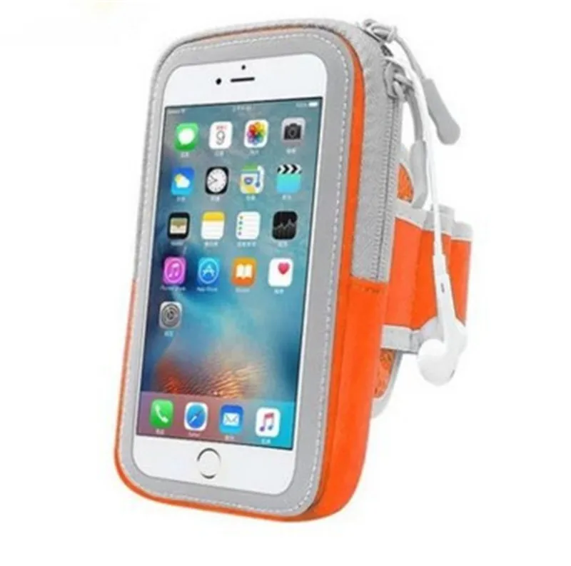 Orange 6.0" Universal Mobile Phone Bags Holder Outdoor Sport Arm Pouch Bag For Phone On Hand Sports Running Armband Bag Touch Screen - Цвет: Orange