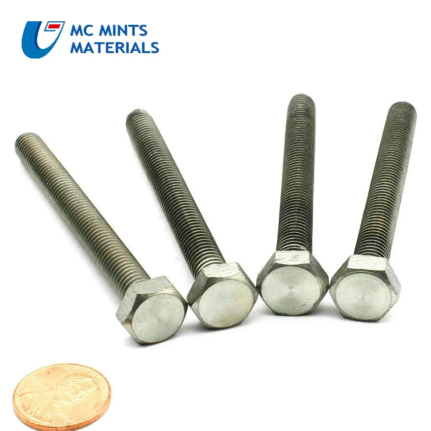 Титан болт M16 x25 30 35, 40 45 50 60, 65, 70, 80, 90, 100 мм Ti Болт с шестигранной головкой не полированный Класс 2 Титан винт Ti Застежка