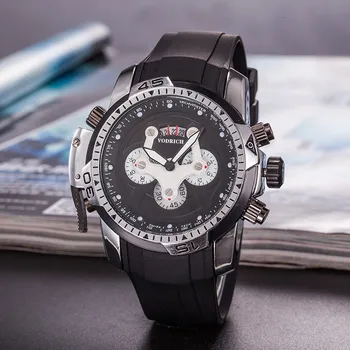 

aaaWatch, men's classic music on three small wheels. Rubber watch chain. High quality high quality watch.