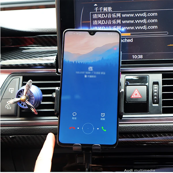 Автомобильное беспроводное зарядное устройство для iPhone Xr X гравитационная присоска Автомобильный держатель для телефона Быстрая зарядка для samsung S10 регулируемое крепление Bluetooth FM