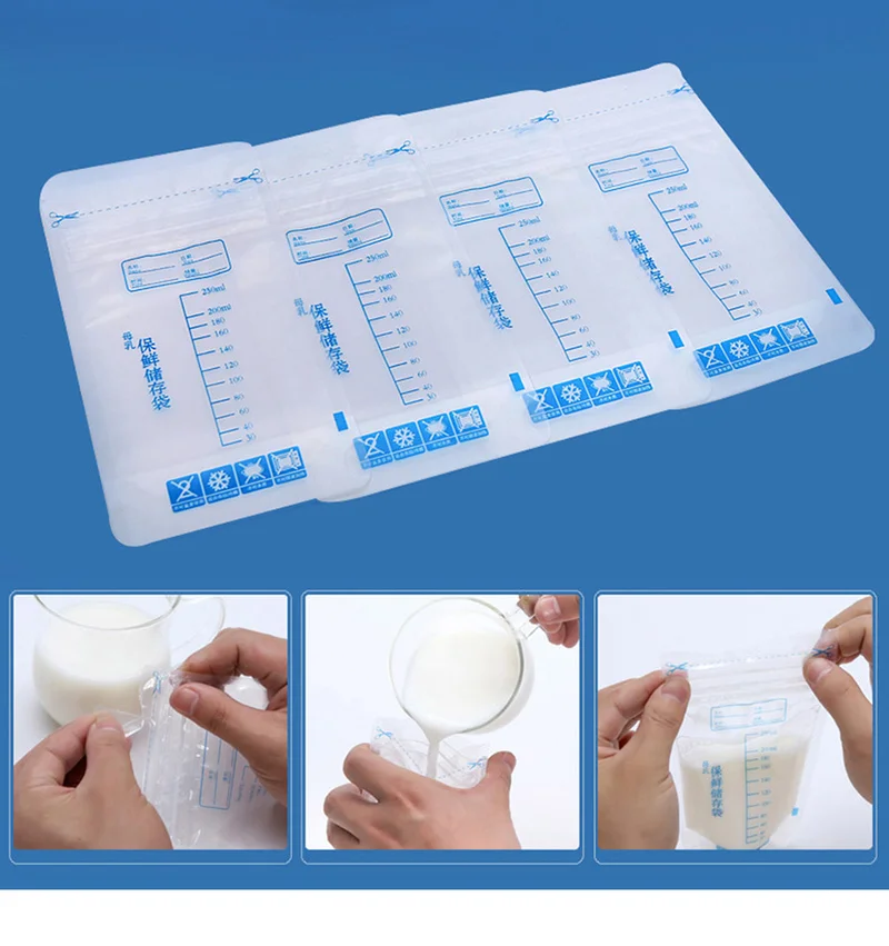 1/15/30 pcs breast milk storage  Breast pump accessories  BPA free baby things for baby feeding 250ml