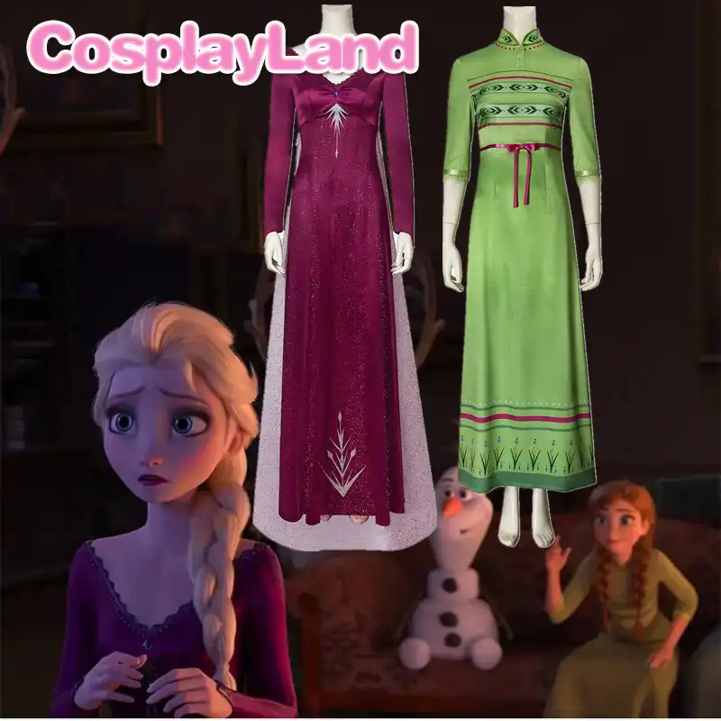 elsa long dress