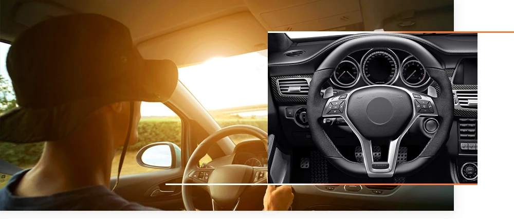 Черный чехол рулевого колеса автомобиля из натуральной кожи для Mercedes-Benz A 45 AMG 2013- CLA 45 C 63 AMG CLS 63 AMG 2012-2013