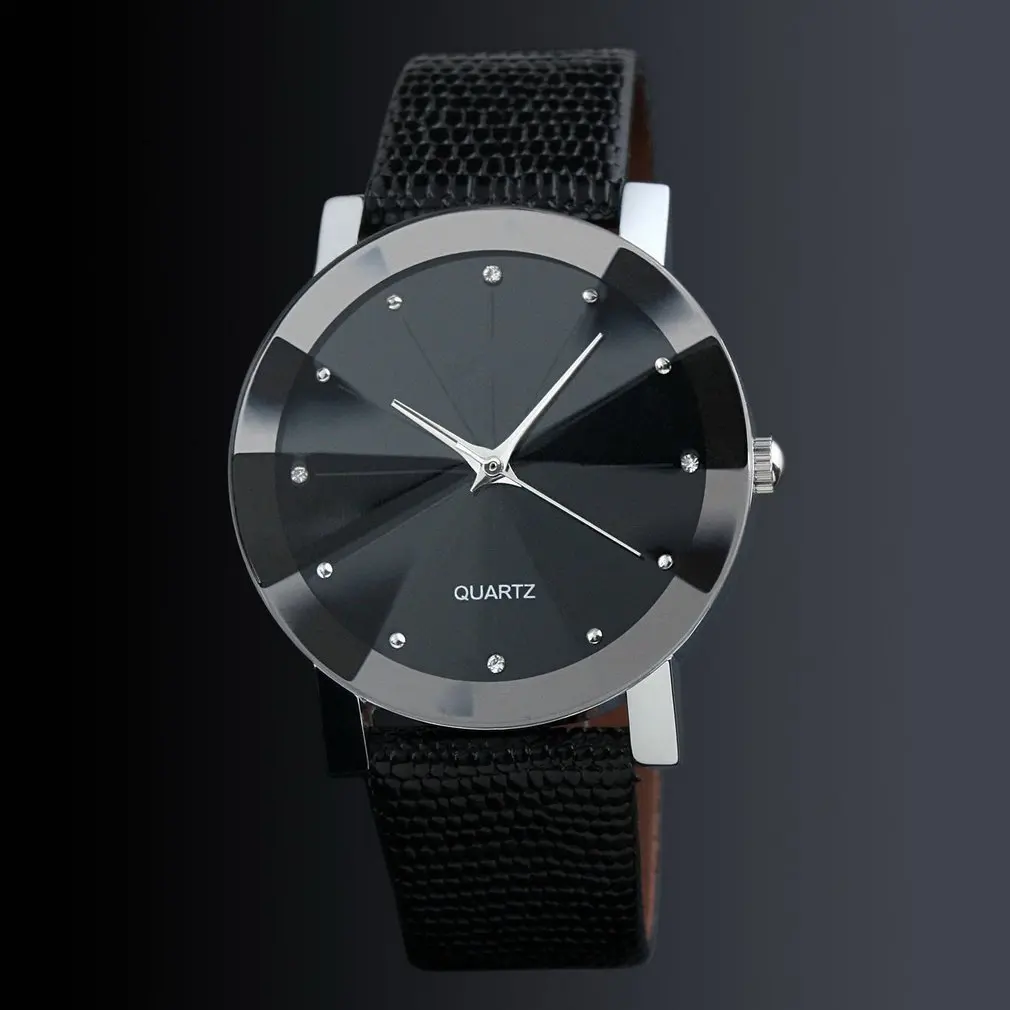 Женские часы люксовый бренд повседневные Простые кварцевые часы для женщин кожаный ремешок наручные часы для мужчин Пара часы Прямая - Цвет: black men