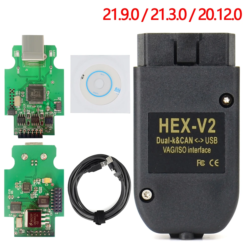 VAG COM HEX V2 21.3 Interface Electric Testers 21.9 FOR VW for AUDI Skoda Seat ATMEGA162+16V8+FT232RQ |
