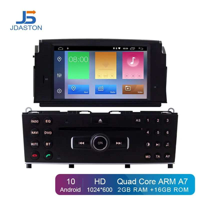 JDASTON Android 10 In Dash 2Din Car DVD Player For Mercedes Benz C200 C180 W204 2007-2010 Car GPS Radio Audio Multimedia Stereo JDASTON Android 10 In Dash 2Din Car DVD Player For Mercedes Benz C200 C180 W204 2007-2010 Car GPS Radio Audio Multimedia Stereo