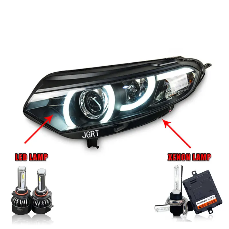 LED high beam Автомобильный стиль светодиодный фары для Ford Ecosport 2013 для Ecosport Головной фонарь светодиодный объектив двойной луч H7 HID Xenon bi xenon объектив - Цвет: LED high beam