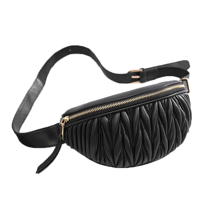 Best ZDARLBO Stripe Women s Belt Bag High Quality Fanny Pack Soft Leather Waist Packs Female Chest Bag Shoulder Crossbody Banana Bags