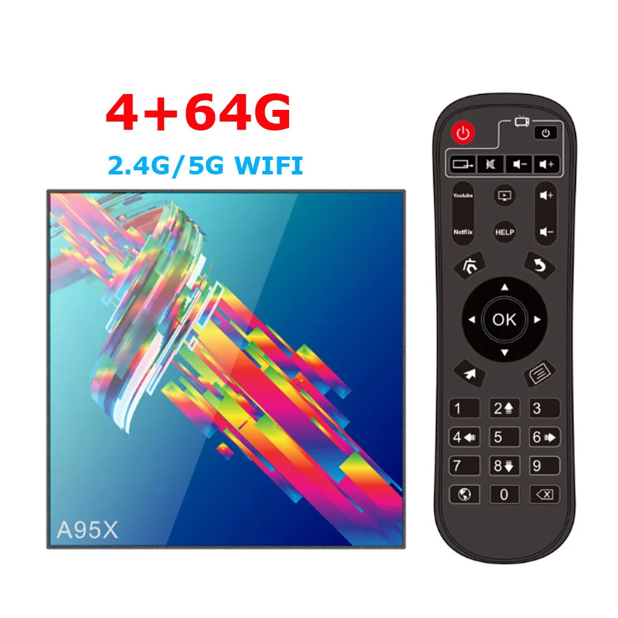 4G64G A95X R3 телеприставка медиаплеер Android 9,0 ТВ приставка 2,4G 5G Wifi RK3318 четырехъядерный с Bluetooth PK X96MINI HK1MAX мини H96 гироскоп - Цвет: 4G64G