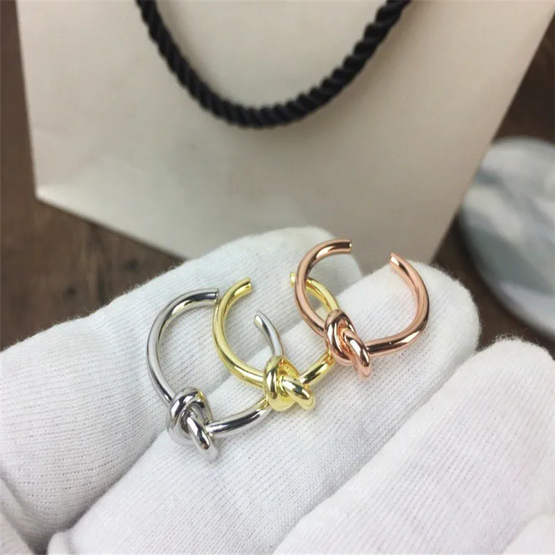 

Women Ring Simple design knotted classical fashion ring S925 Sterling silver Jewelry 1:1 Luxury brands Logo Valentine's Day gift