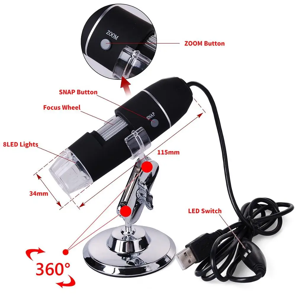 Мегапиксели 500X цифровой USB микроскоп микроскопио Лупа электронный стерео USB эндоскоп камера