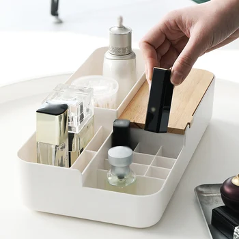 

Multifunctional Cosmetic Storage Box Desktop Storage Box Bathroom Storage Rack With Punch-free No-mark Stick Orgnizer